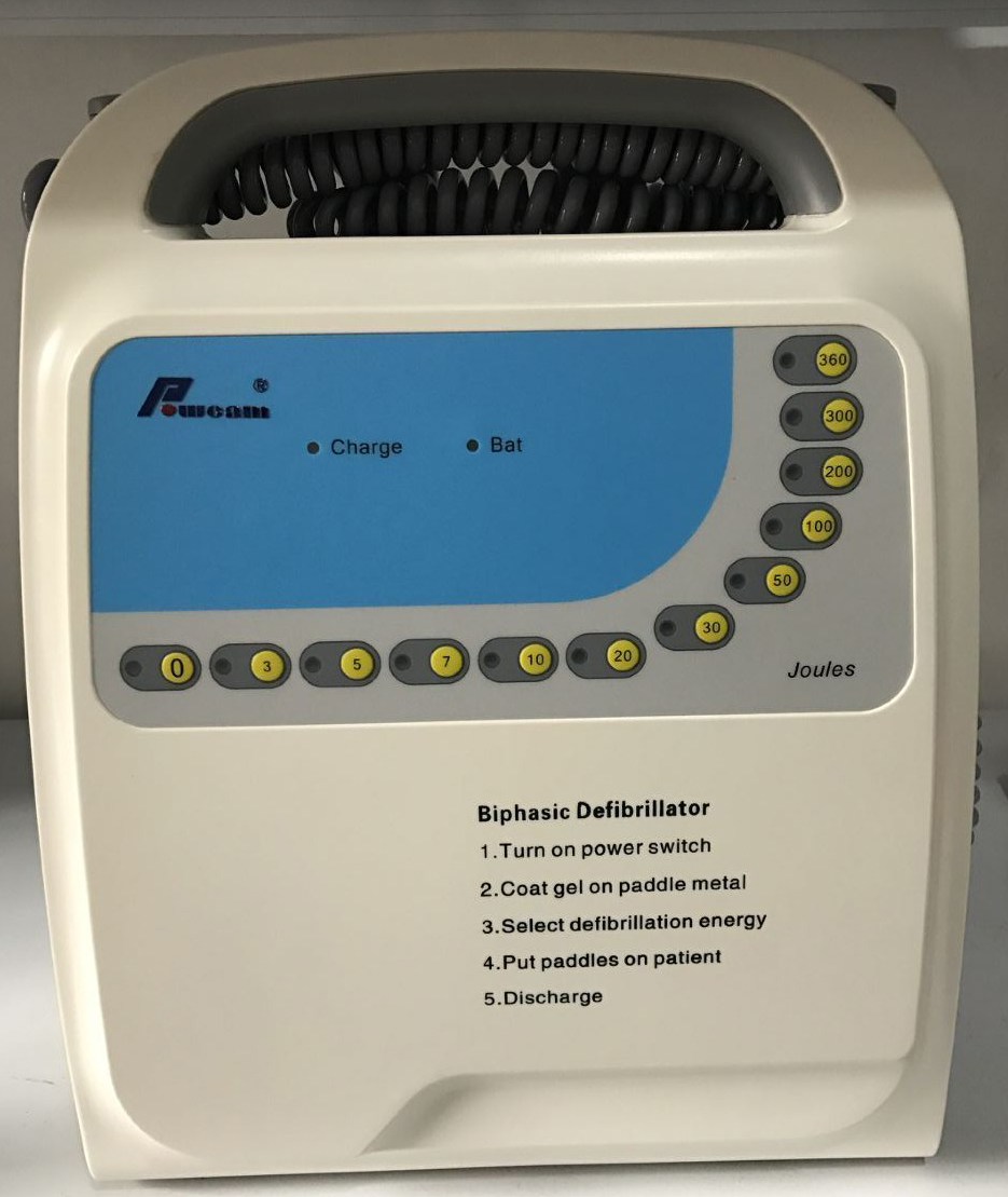 Défibrillateur monophasique externe de l'hôpital portable AED (D-1000A)