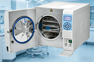 Autoclave à vapeur haute pression placé sur table de classe B+ de 23 L