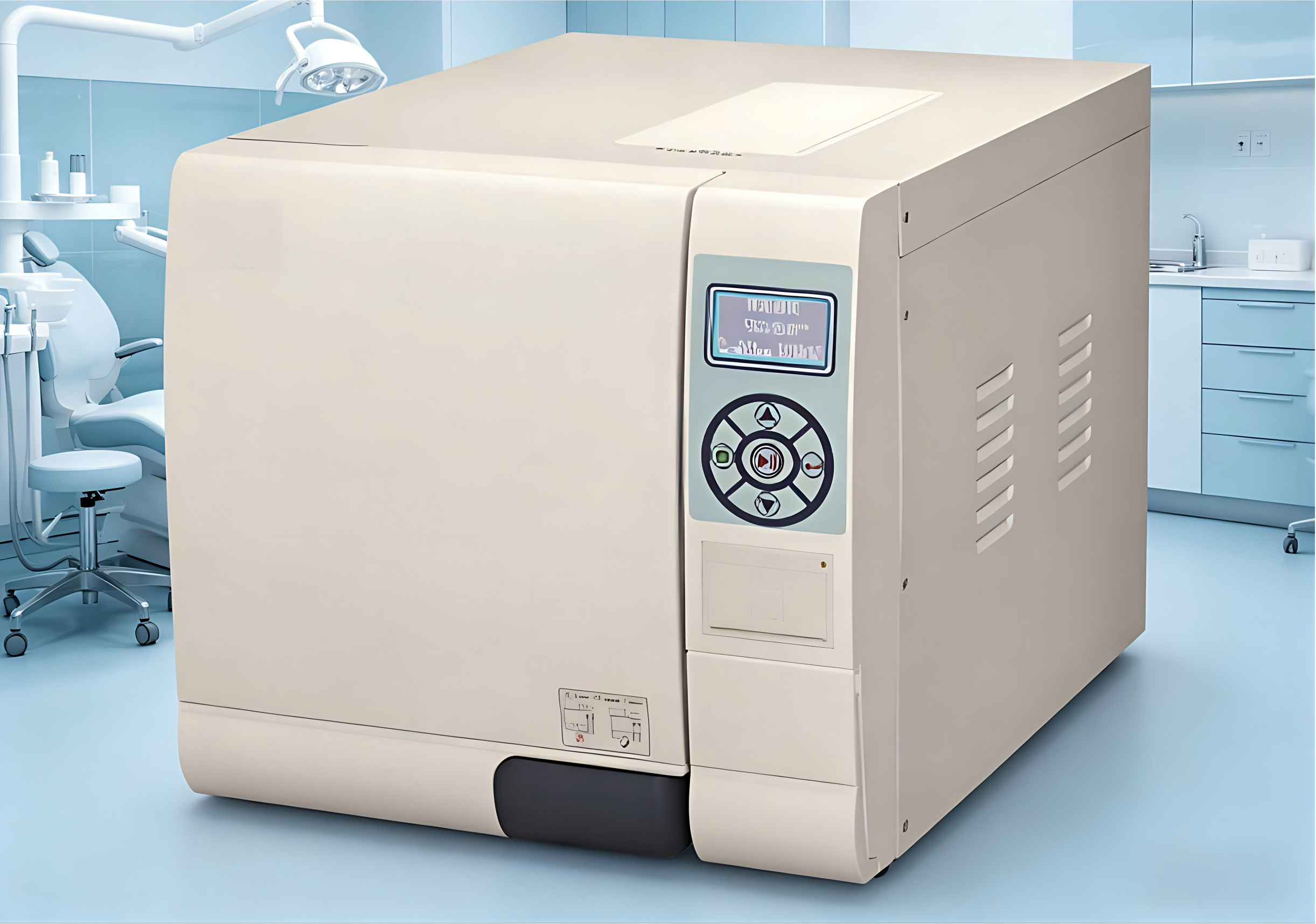 Autoclave à vapeur haute pression placé sur table de classe B+ de 23 L