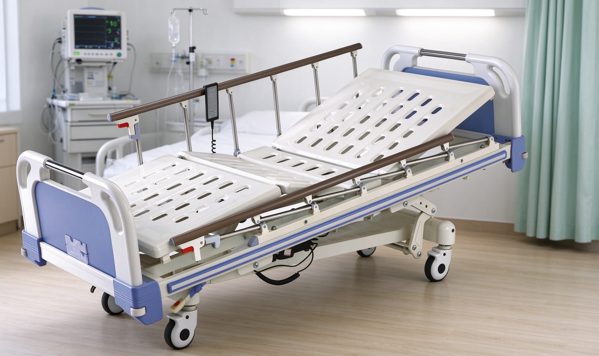 Lit de patient d'hôpital médical réglable de lit électrique d'ICU de cinq fonctions