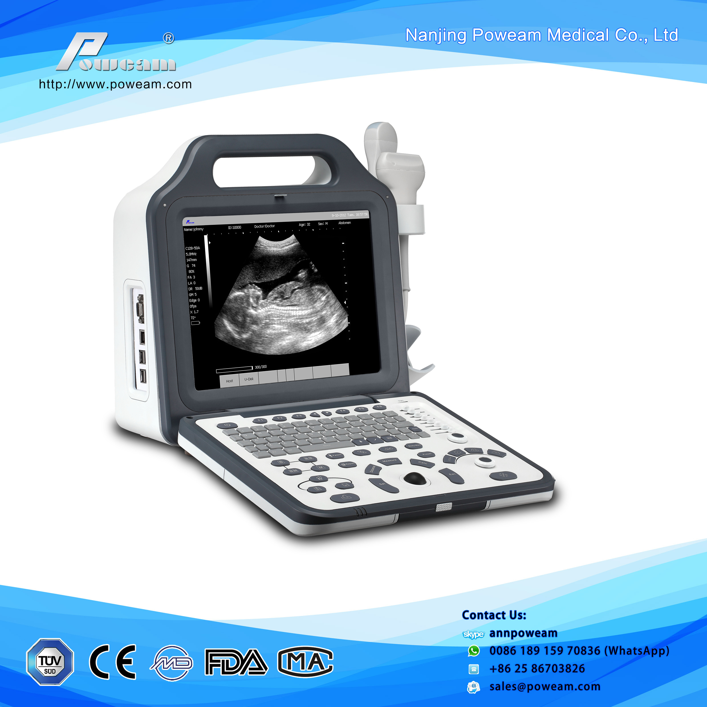 Hôpital approuvé par CE 12.1 "LCD Numérique Ordinateur portable (WHYC60P)