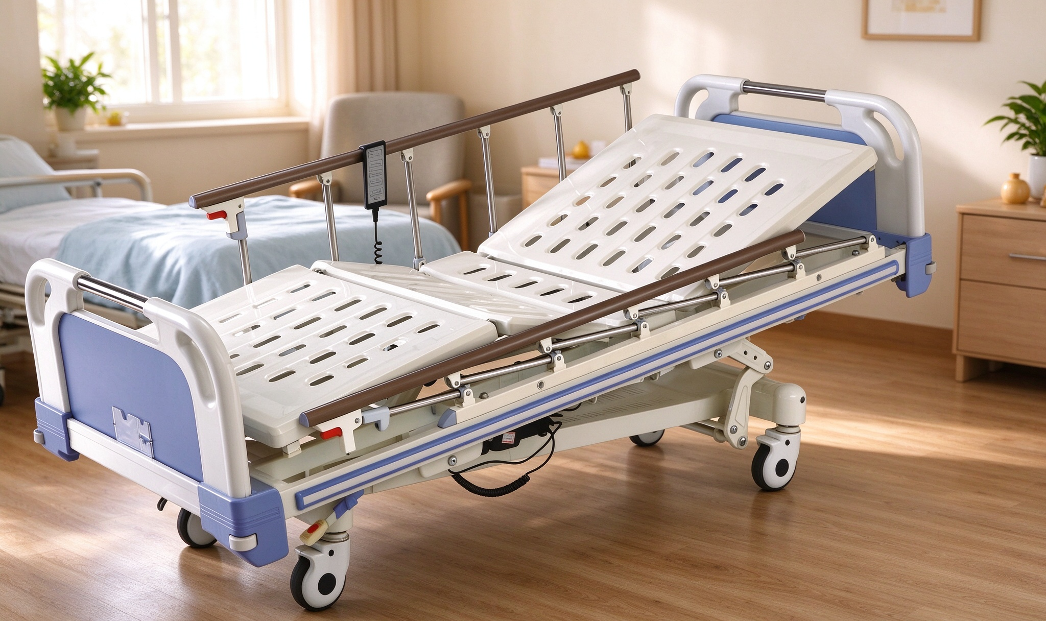 Lit de patient d'hôpital médical réglable de lit électrique d'ICU de cinq fonctions