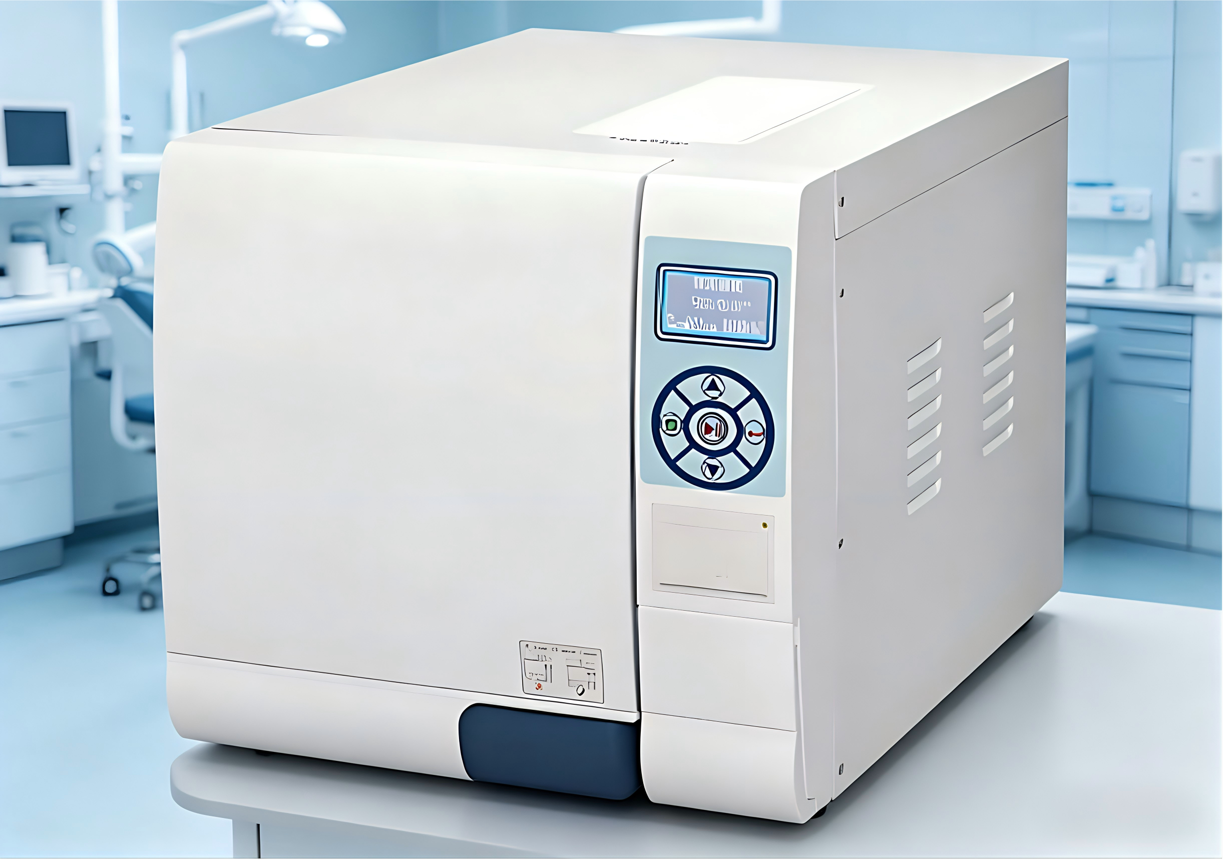 Autoclave à vapeur haute pression placé sur table de classe B+ de 23 L